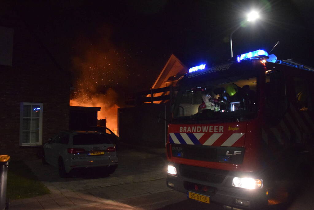 Hevige brand in tuin