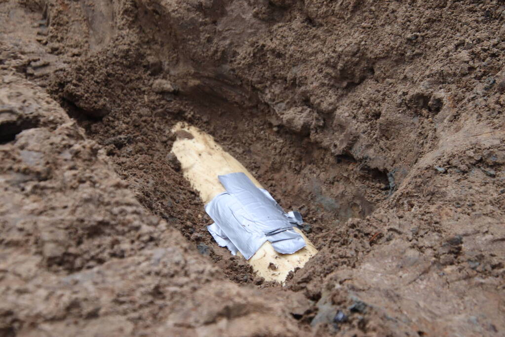 Gasleiding geraakt bij werkzaamheden