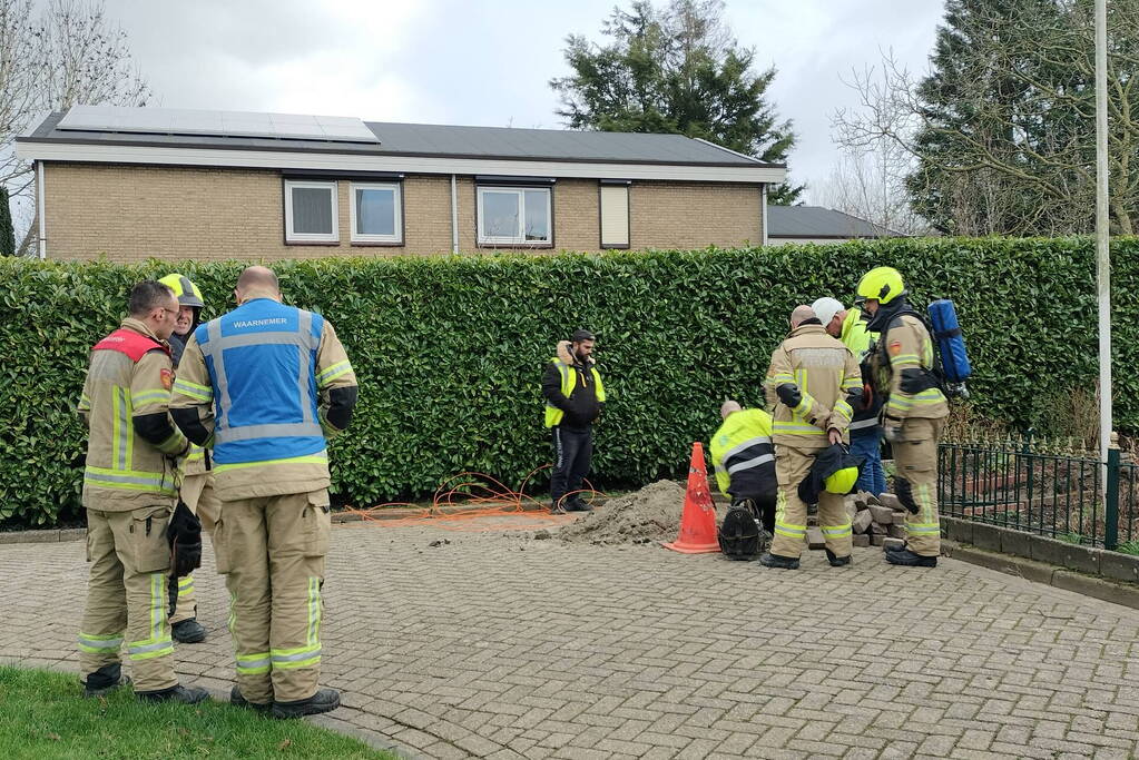 Gasleiding geraakt bij aanleg glasvezelkabel