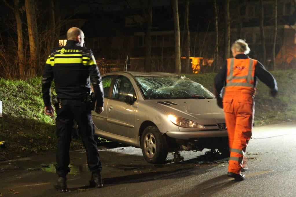 Automobilist slaat over de kop