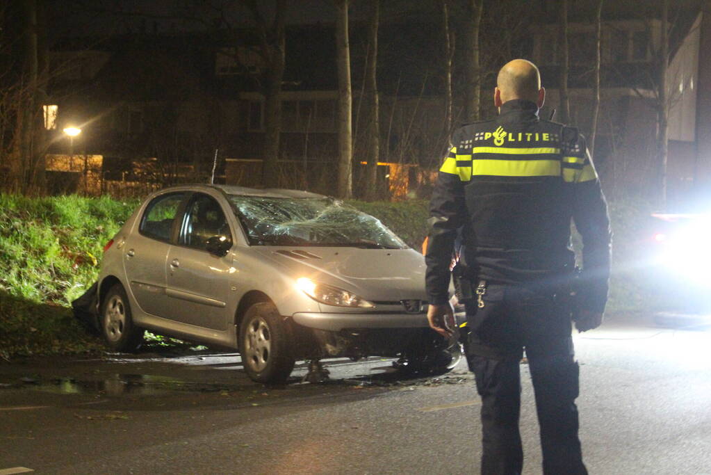 Automobilist slaat over de kop