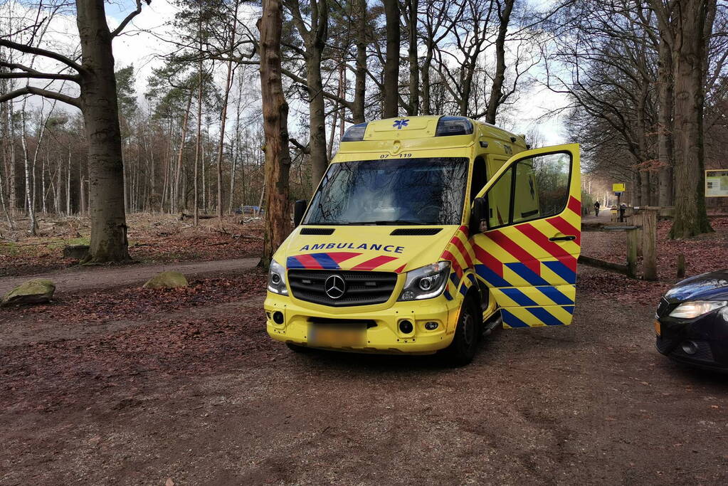 Mountainbiker hard ten val in bos