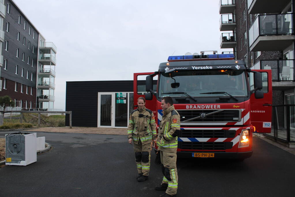Wasdroger in brand in flatwoning