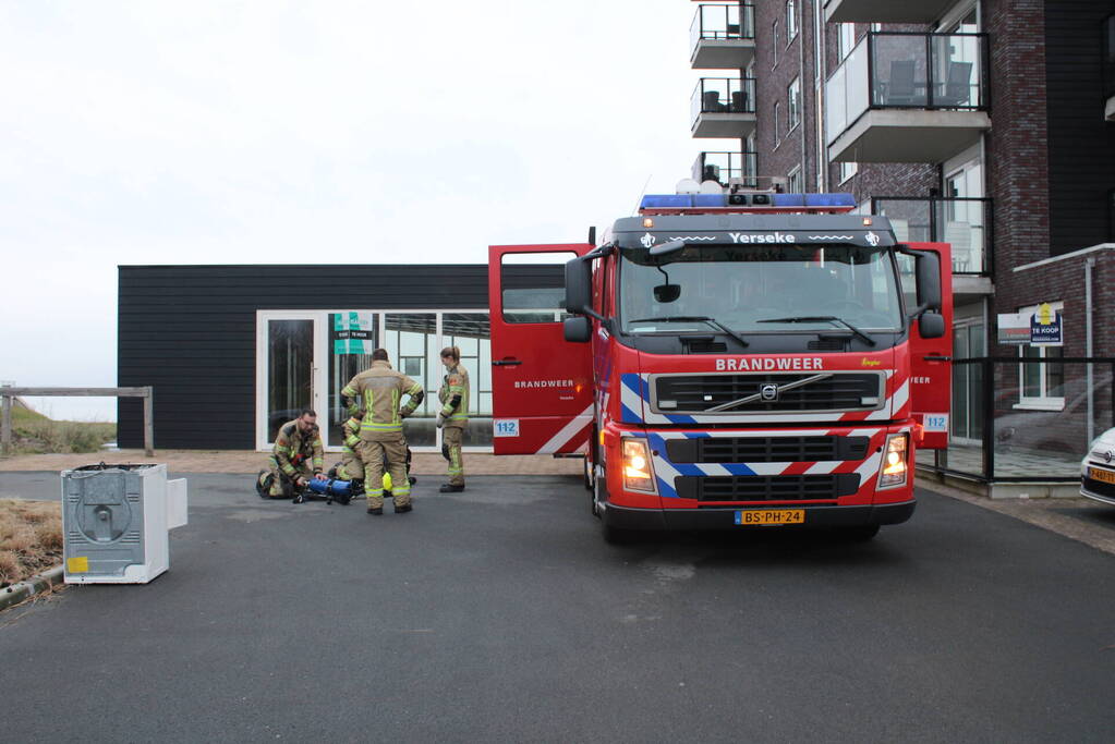 Wasdroger in brand in flatwoning