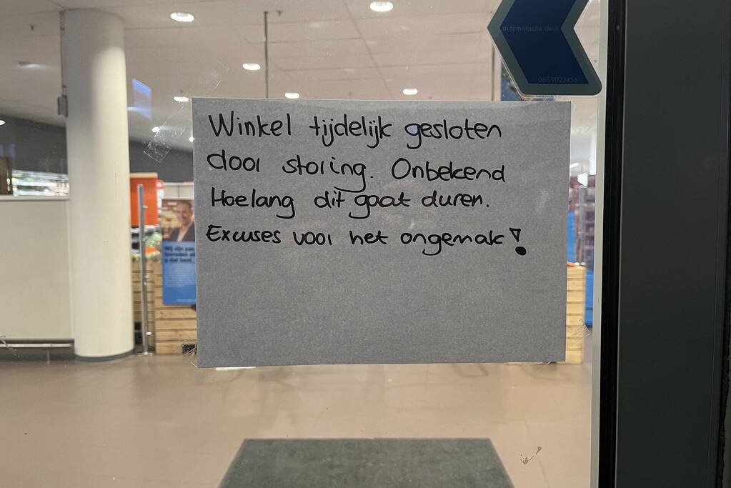 Supermarkt moet deuren sluiten wegens storing