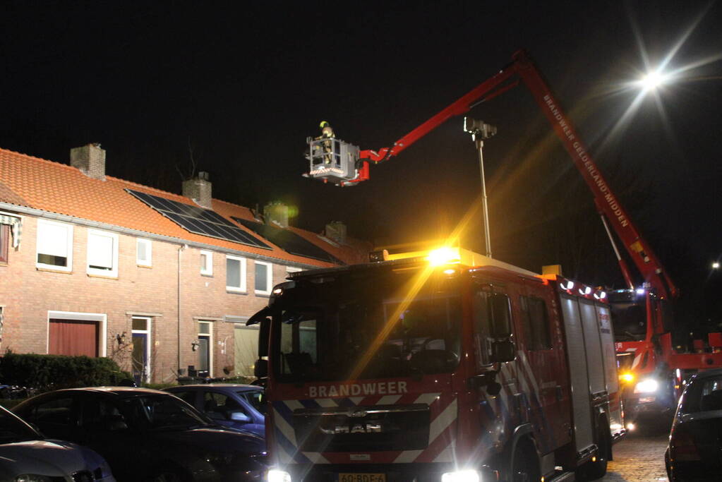 Schoorsteen geveegd na brand
