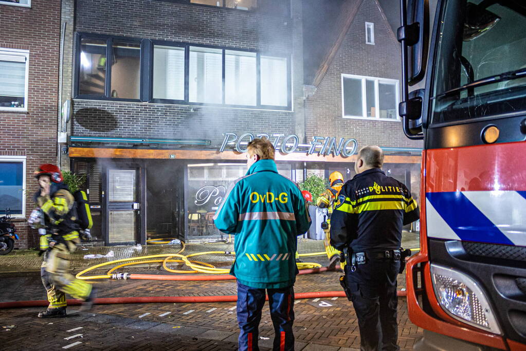 Grote brand bij pizzeria Porto Fino