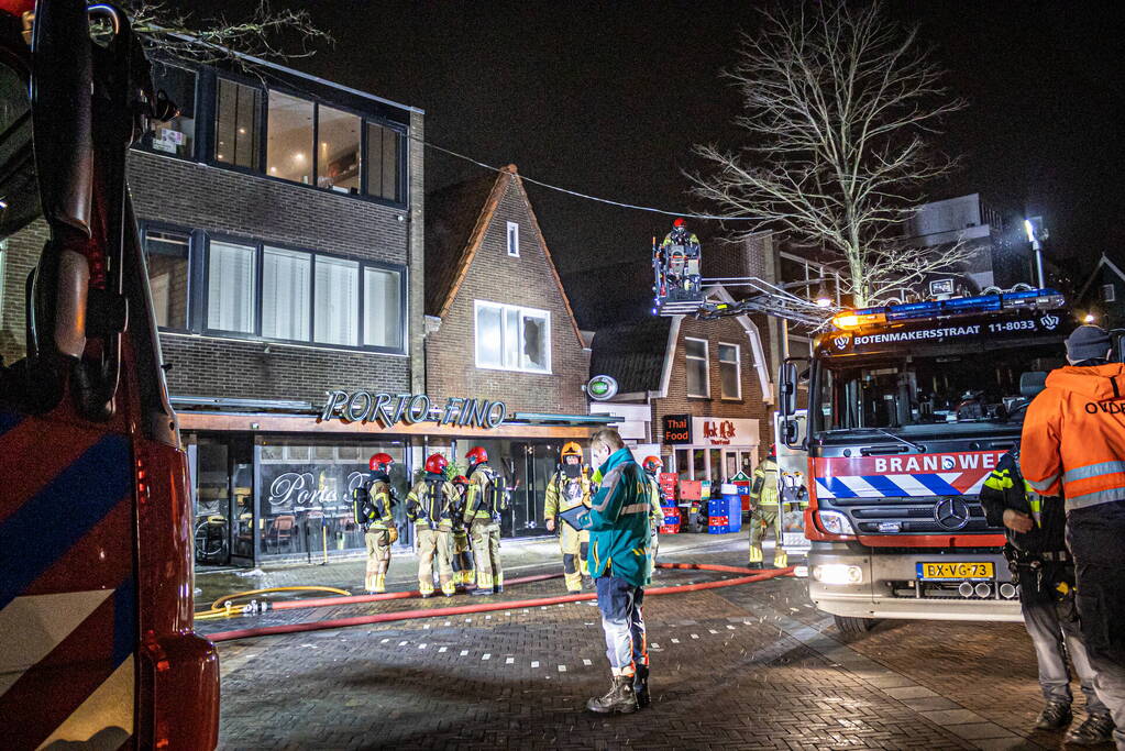 Grote brand bij pizzeria Porto Fino