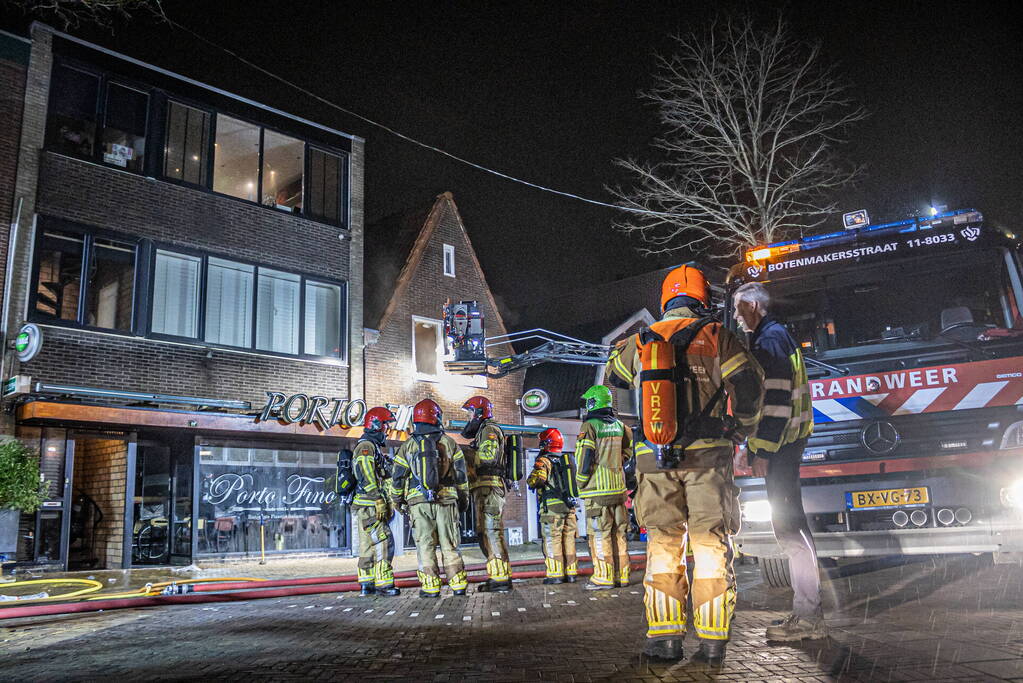 Grote brand bij pizzeria Porto Fino, Rozengracht in Zaandam