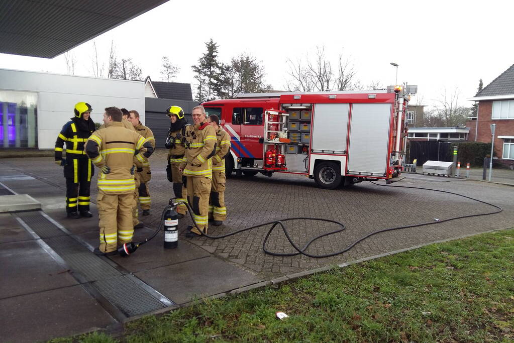 Brandstoflekkage bij tankstation