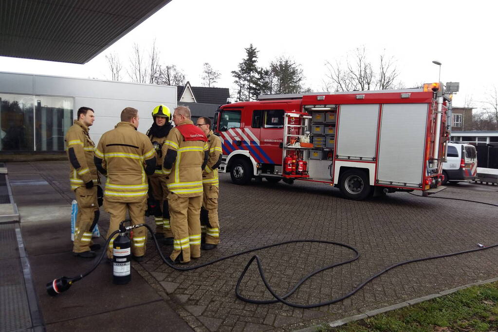 Brandstoflekkage bij tankstation