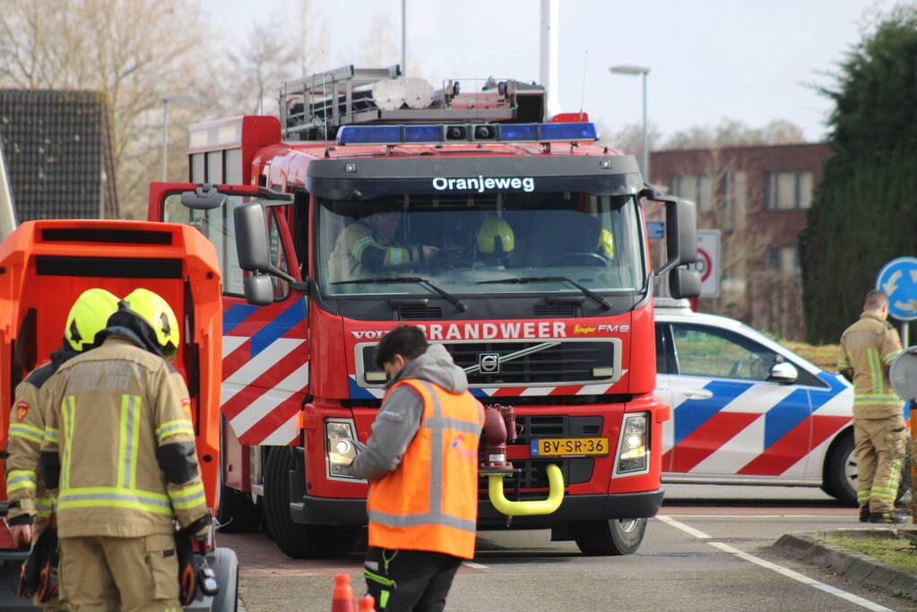 Gasleiding geraakt bij graafwerkzaamheden