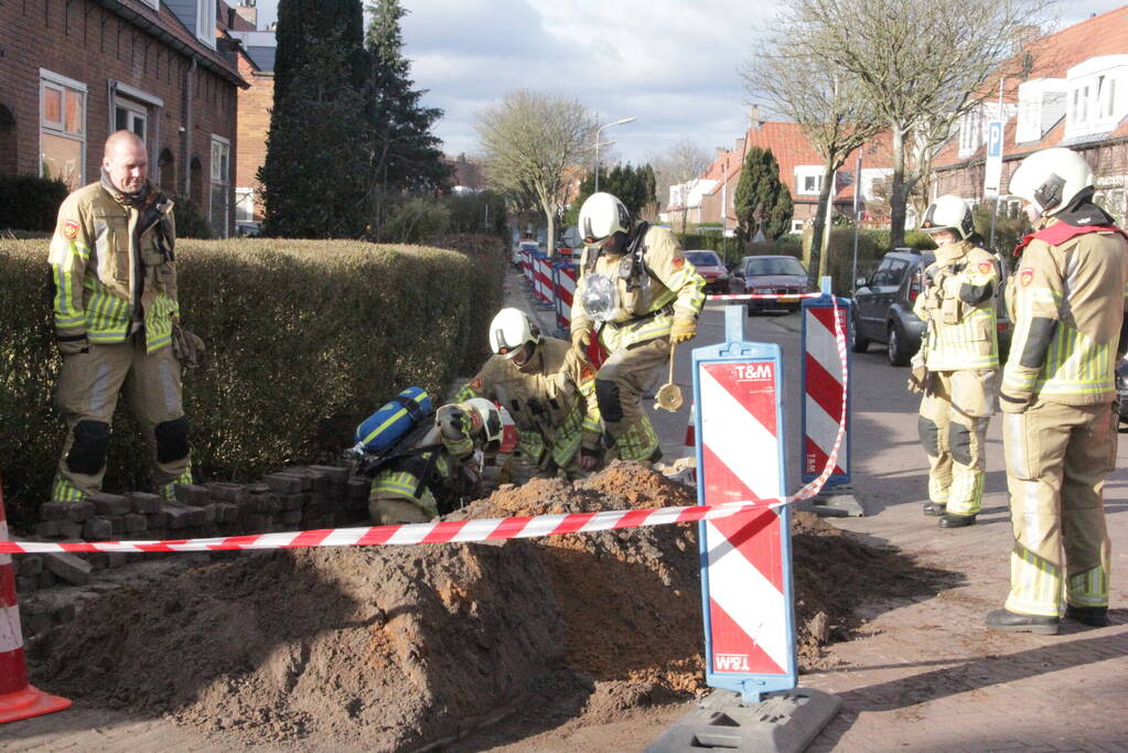 Gasleiding geraakt bij werkzaamheden