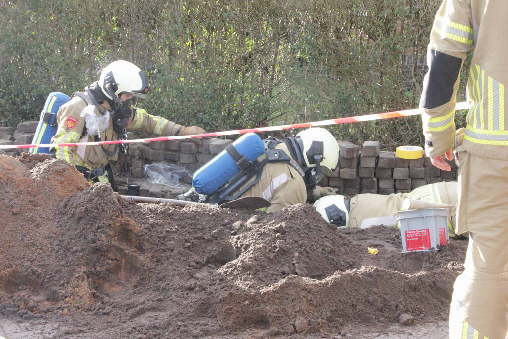Gasleiding geraakt bij werkzaamheden