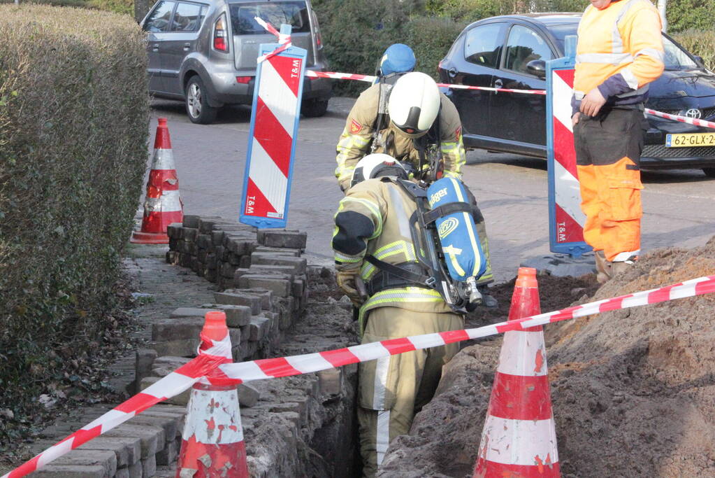 Gasleiding geraakt bij werkzaamheden