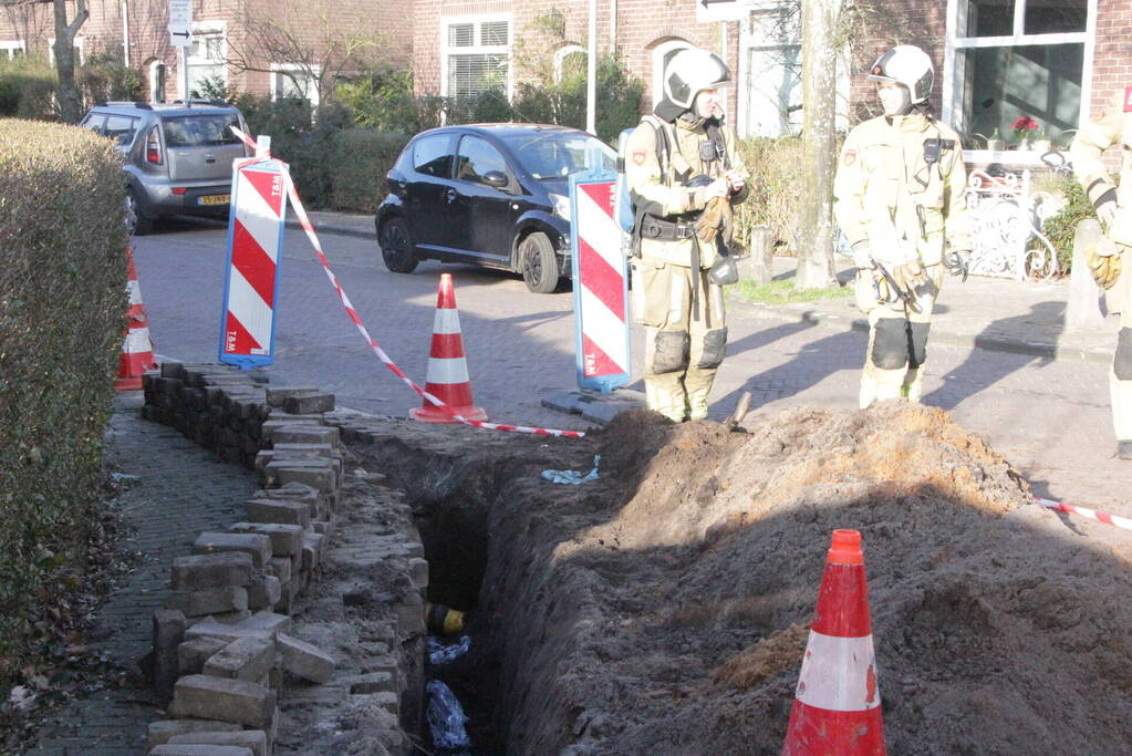 Gasleiding geraakt bij werkzaamheden