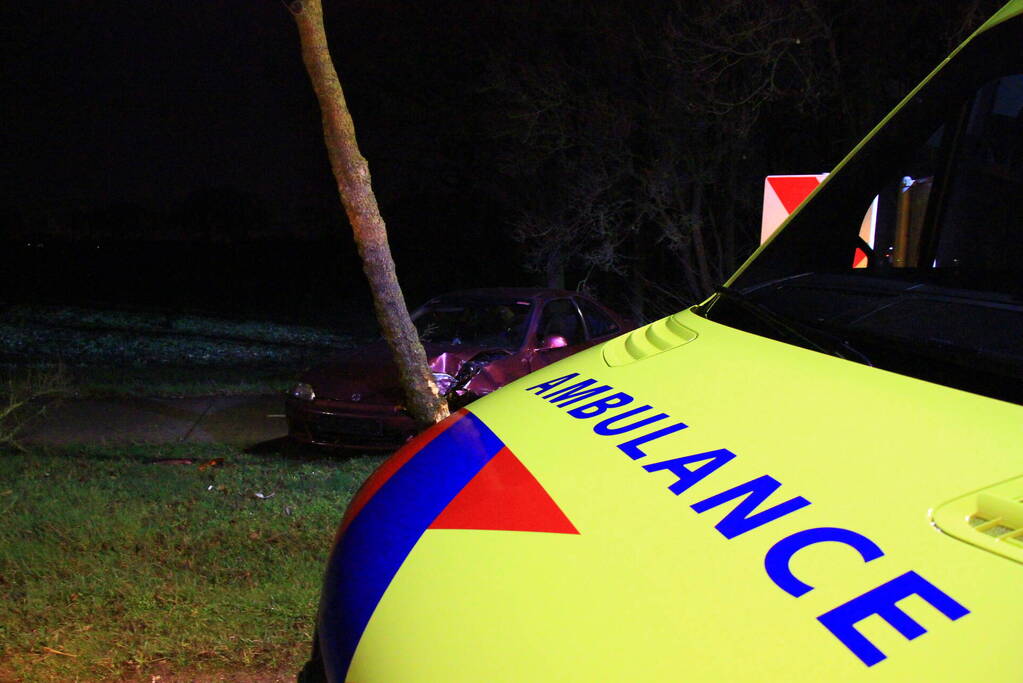 Automobilist botst tegen boom