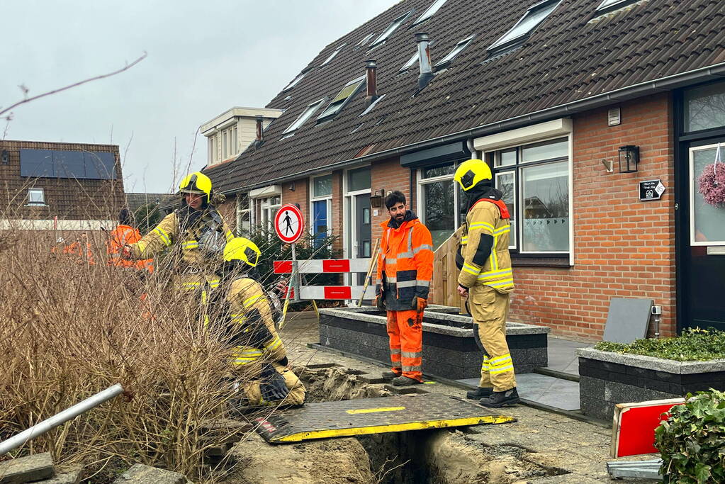 Gasleiding geraakt bij aanleg glasvezel