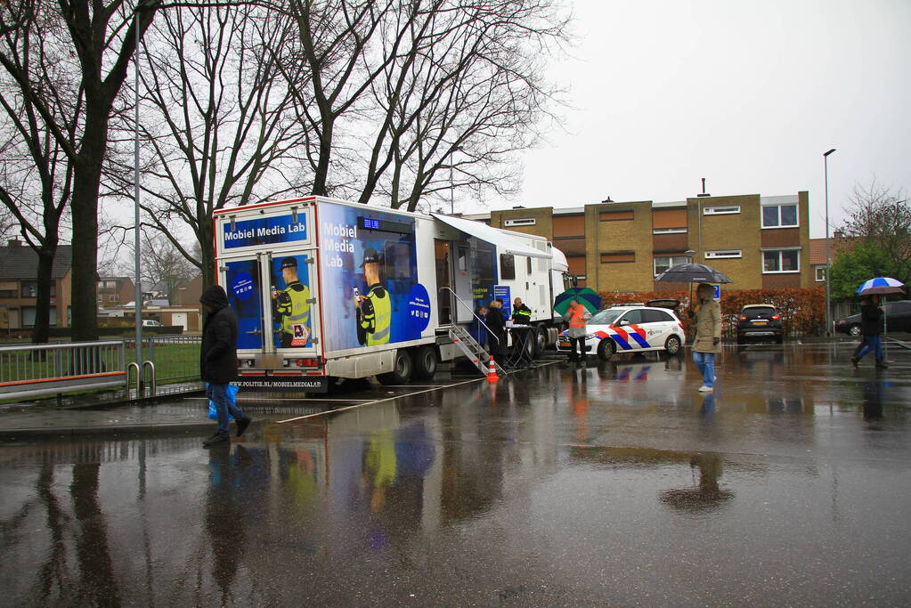 Mobiel Media Lab op parkeerterrein Lidl