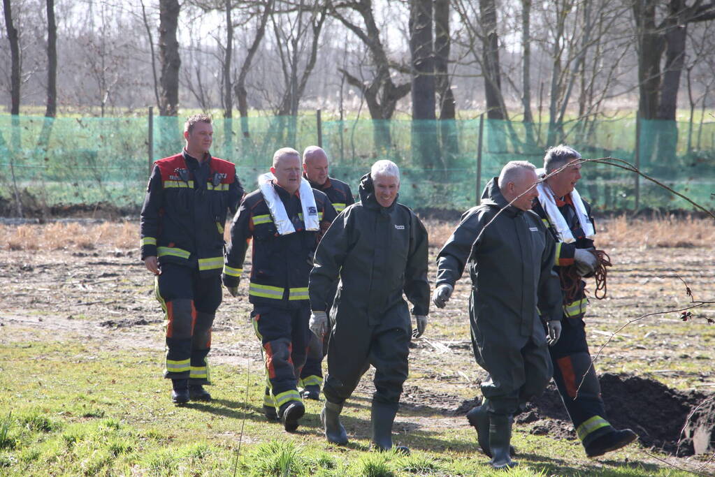 Brandweer redt vier schapen uit de sloot