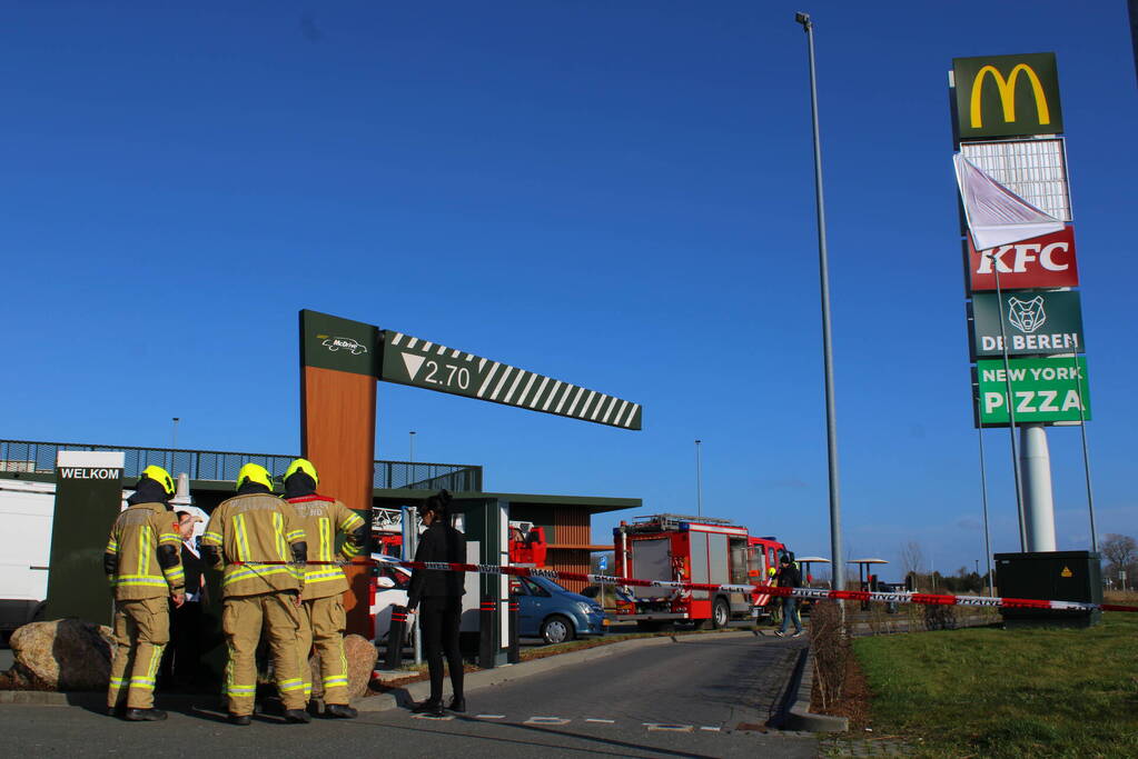 MCdrive gesloten van weg stormschade