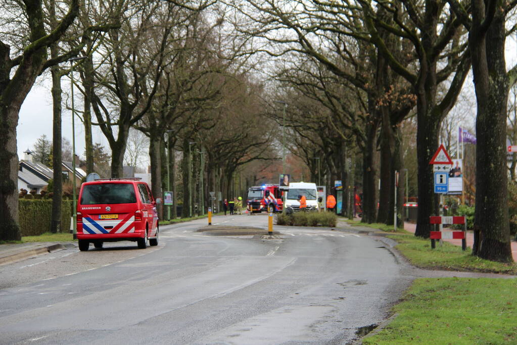 Doorgaande weg afgesloten vanwege gaslekkage