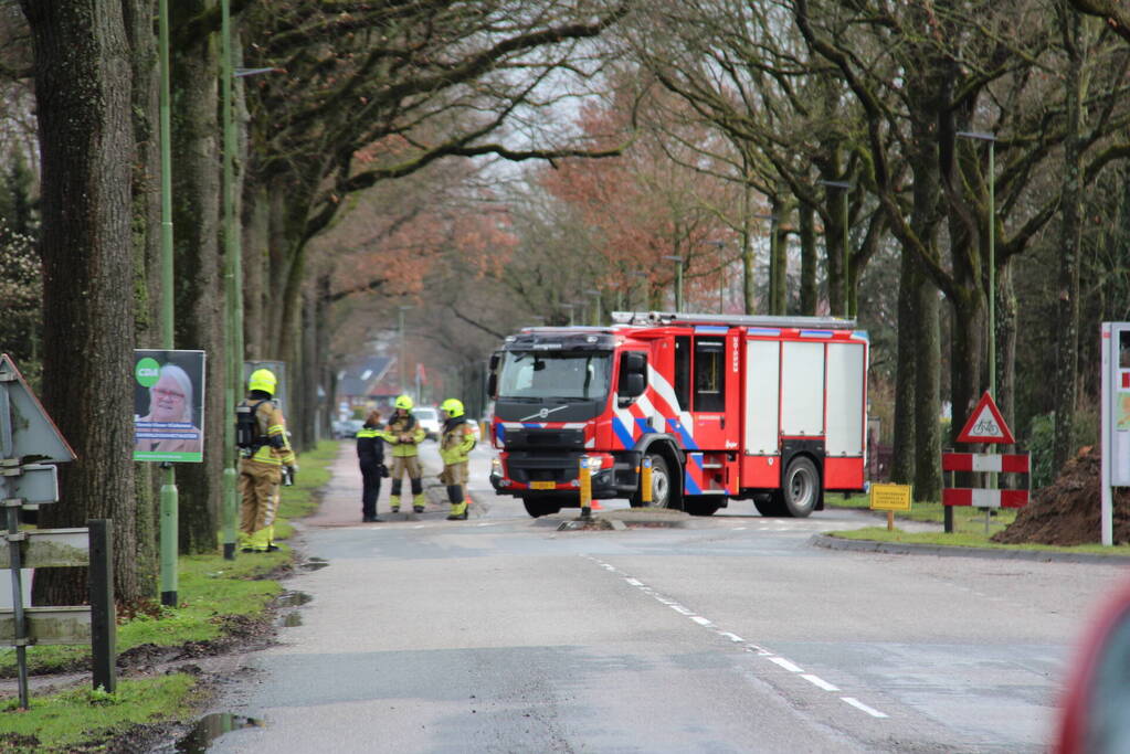 Doorgaande weg afgesloten vanwege gaslekkage