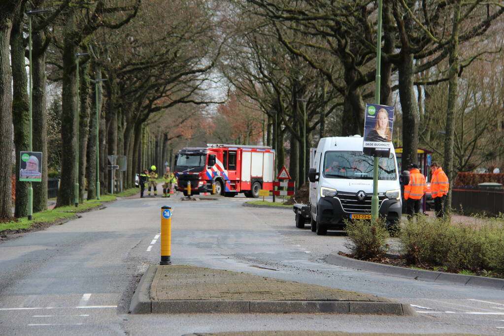 Doorgaande weg afgesloten vanwege gaslekkage