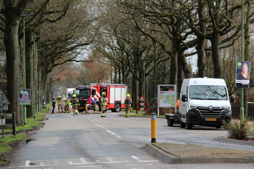 Doorgaande weg afgesloten vanwege gaslekkage