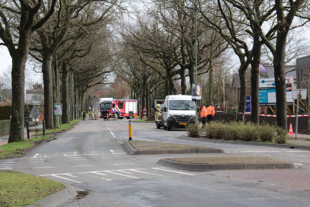 Doorgaande weg afgesloten vanwege gaslekkage