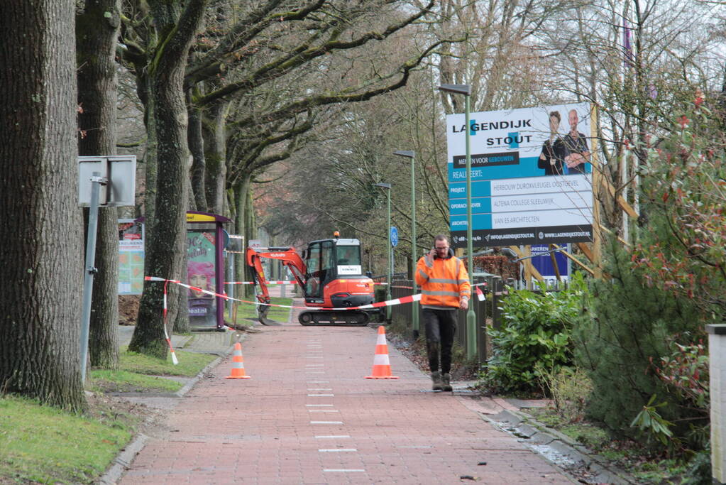 Doorgaande weg afgesloten vanwege gaslekkage