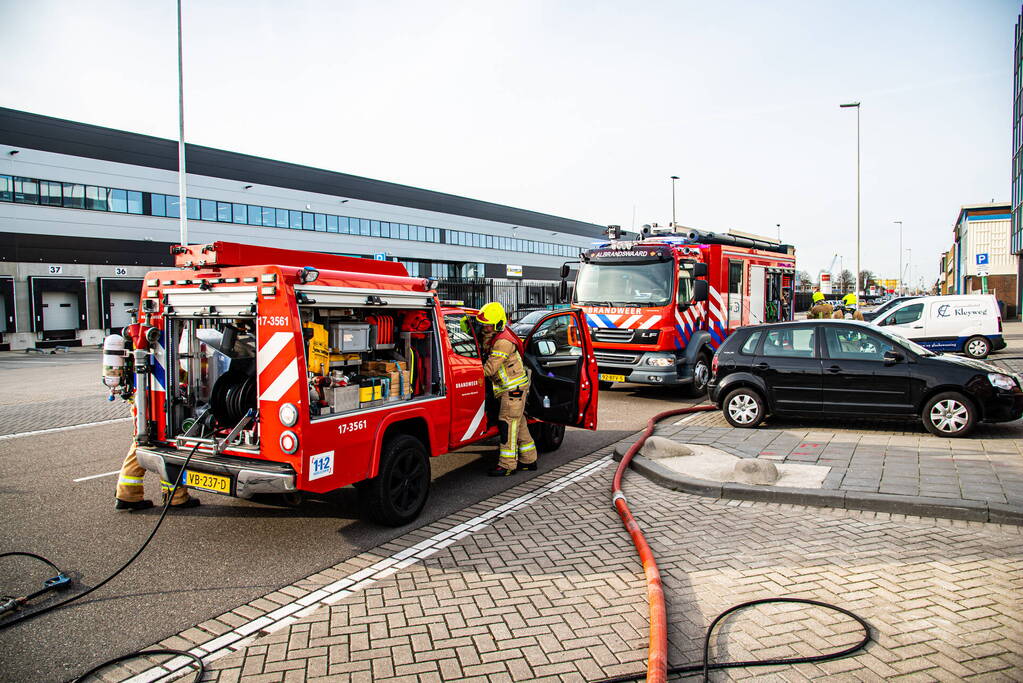 Brand in grote bouwcontainer