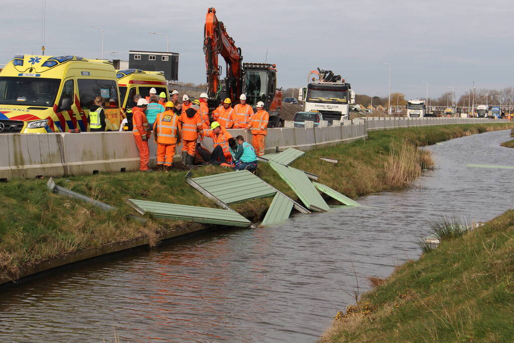 Persoon gewond bij plaatsen geluidswal