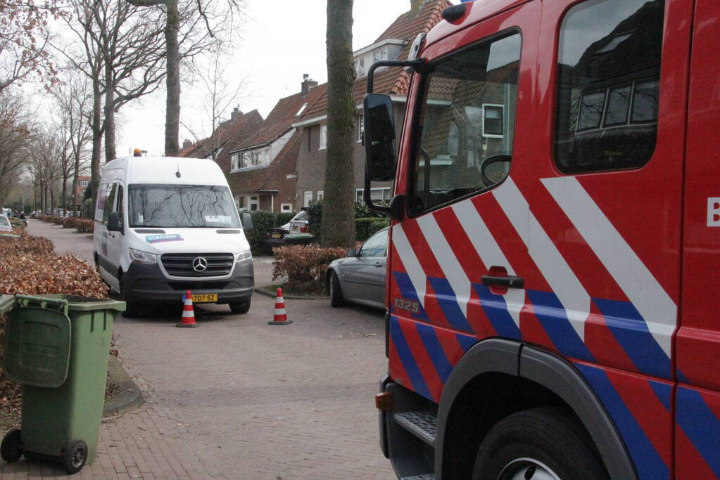 Gasleiding geraakt tijdens werk in voortuin