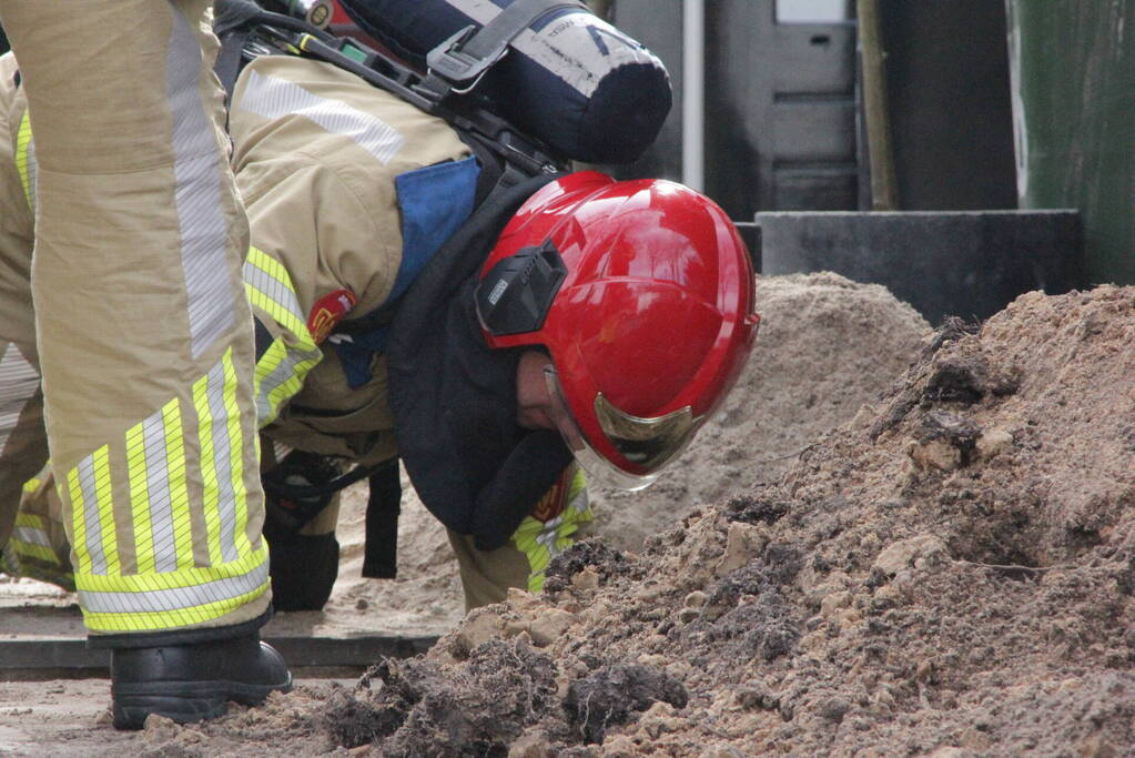 Gasleiding geraakt tijdens werk in voortuin