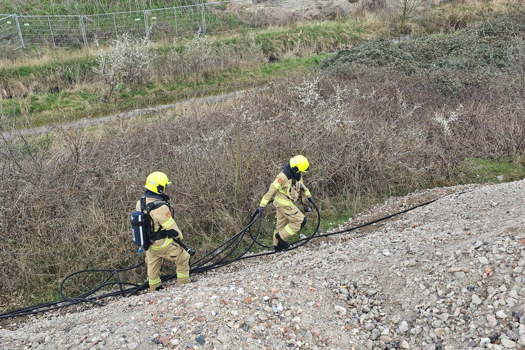 Brandstichting in bouwafval