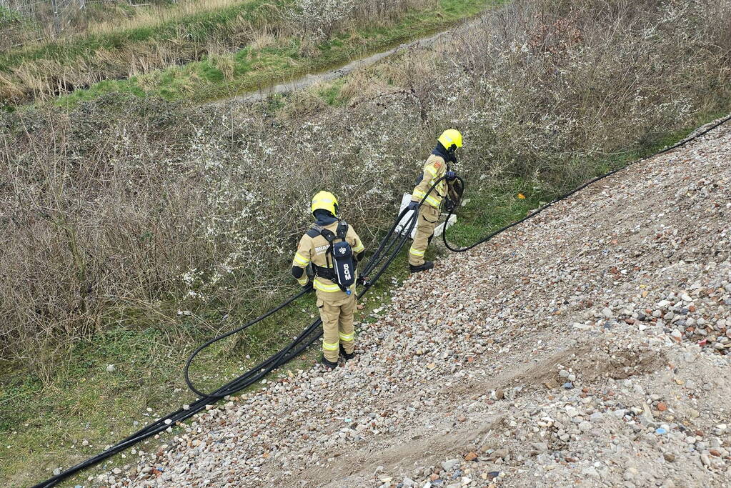Brandstichting in bouwafval