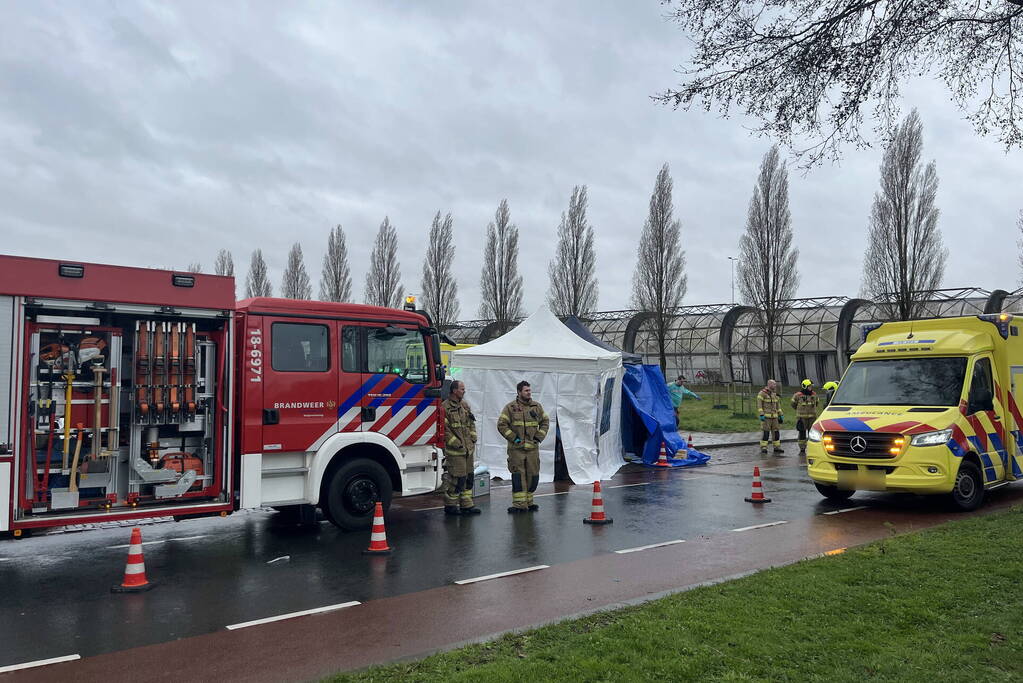 Traumahelikopter geland op grasveld