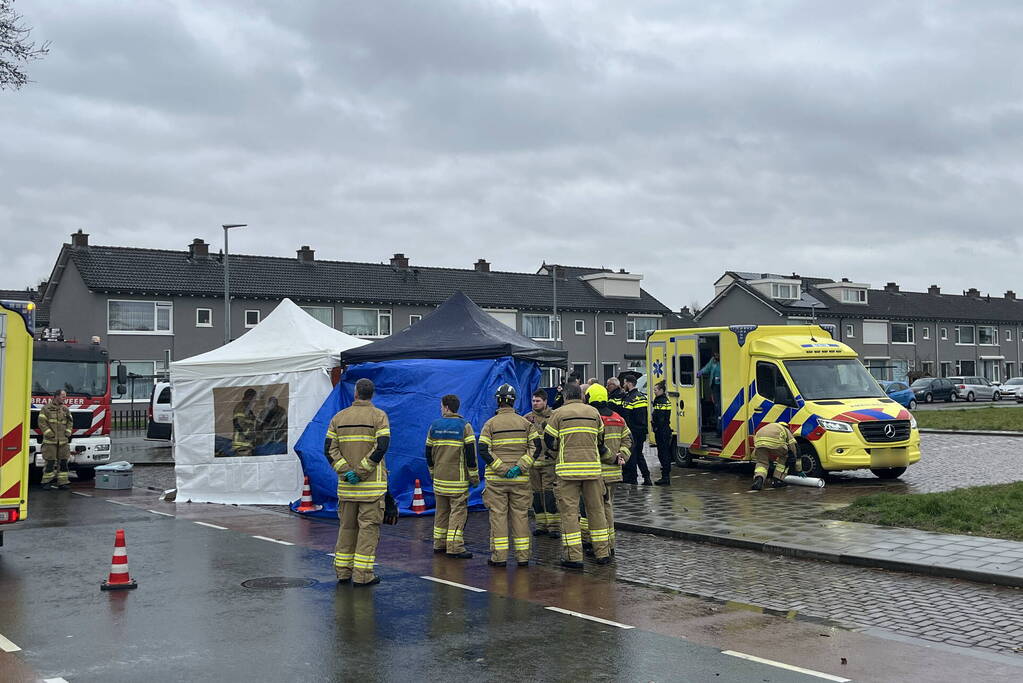 Traumahelikopter geland op grasveld