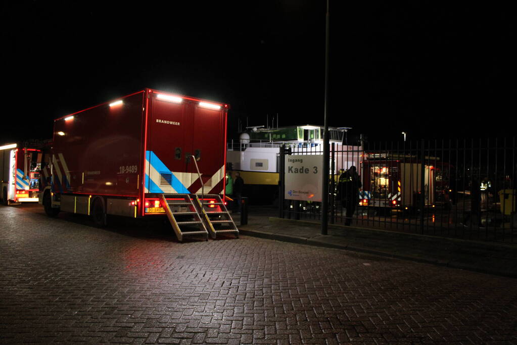 Brand op containerschip