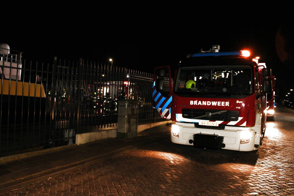 Brand op containerschip