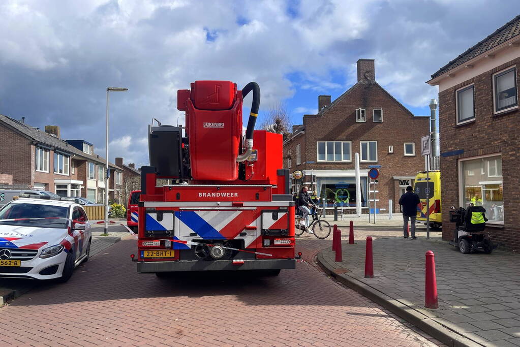 Straat afgezet vanwege brand