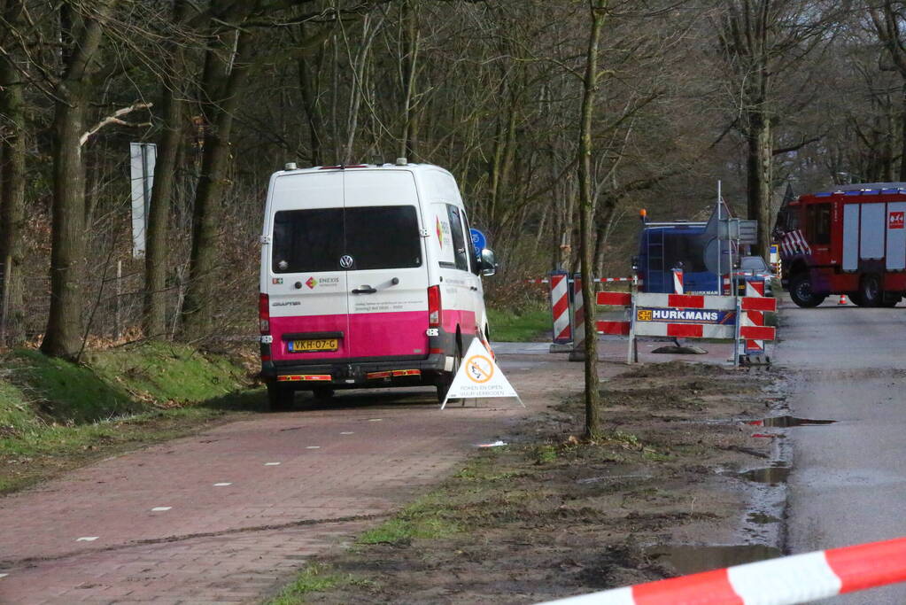 Straat afgezet door gaslekkage