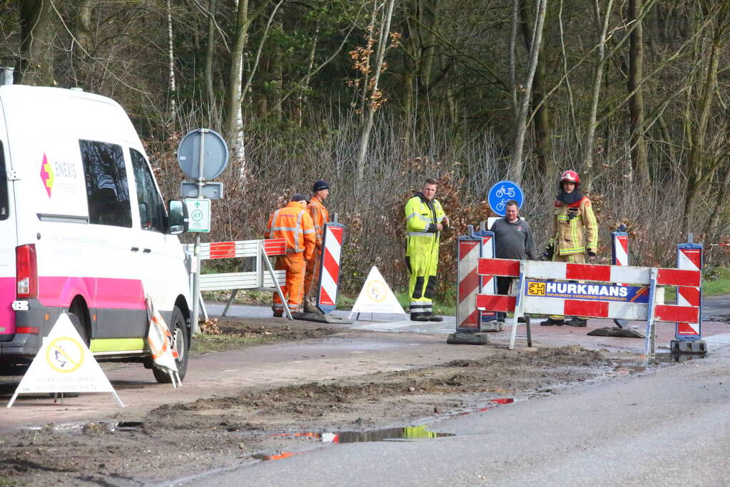 Straat afgezet door gaslekkage