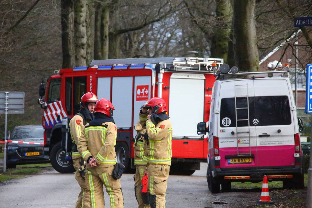 Straat afgezet door gaslekkage