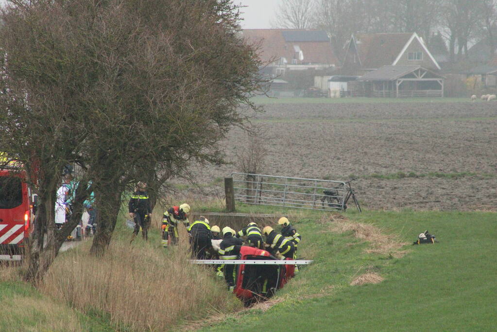 Bestuurder gewond nadat auto in sloot belandt