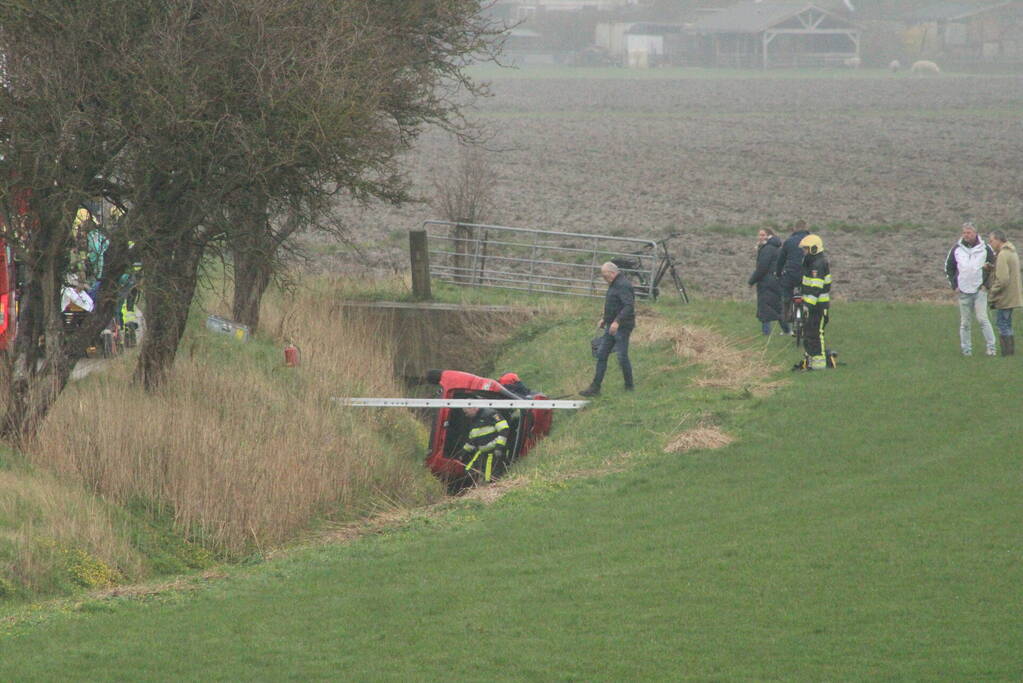 Bestuurder gewond nadat auto in sloot belandt