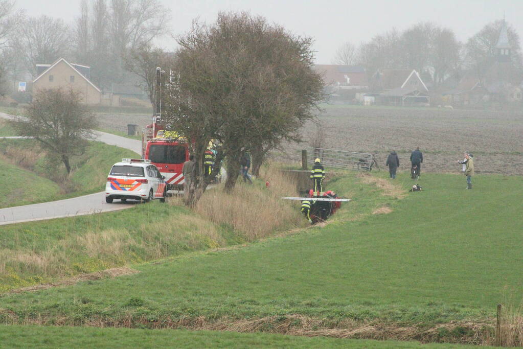Bestuurder gewond nadat auto in sloot belandt