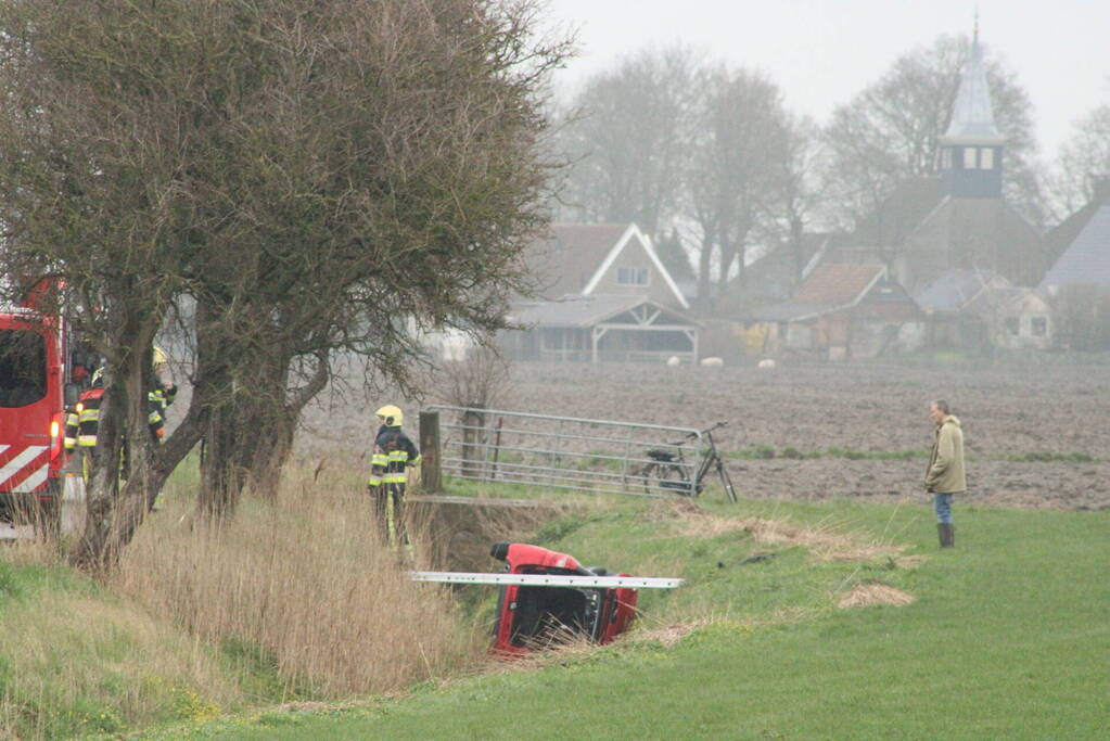 Bestuurder gewond nadat auto in sloot belandt