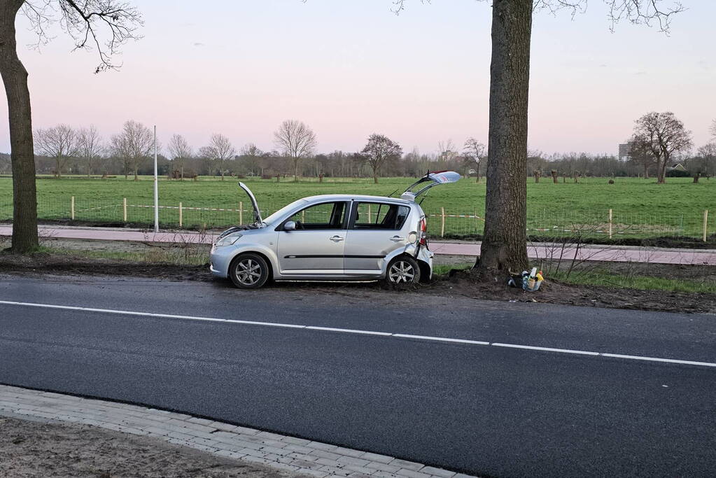 Automobilist gewond bij botsing met boom